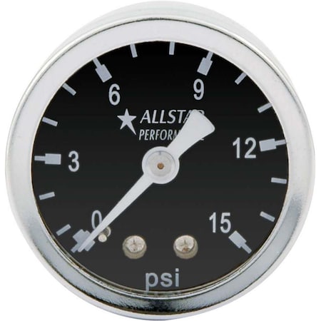 Allstar Performance 1.5 in. Dia. 0-15 PSI Dry Type Pressure Gauge ALL80210